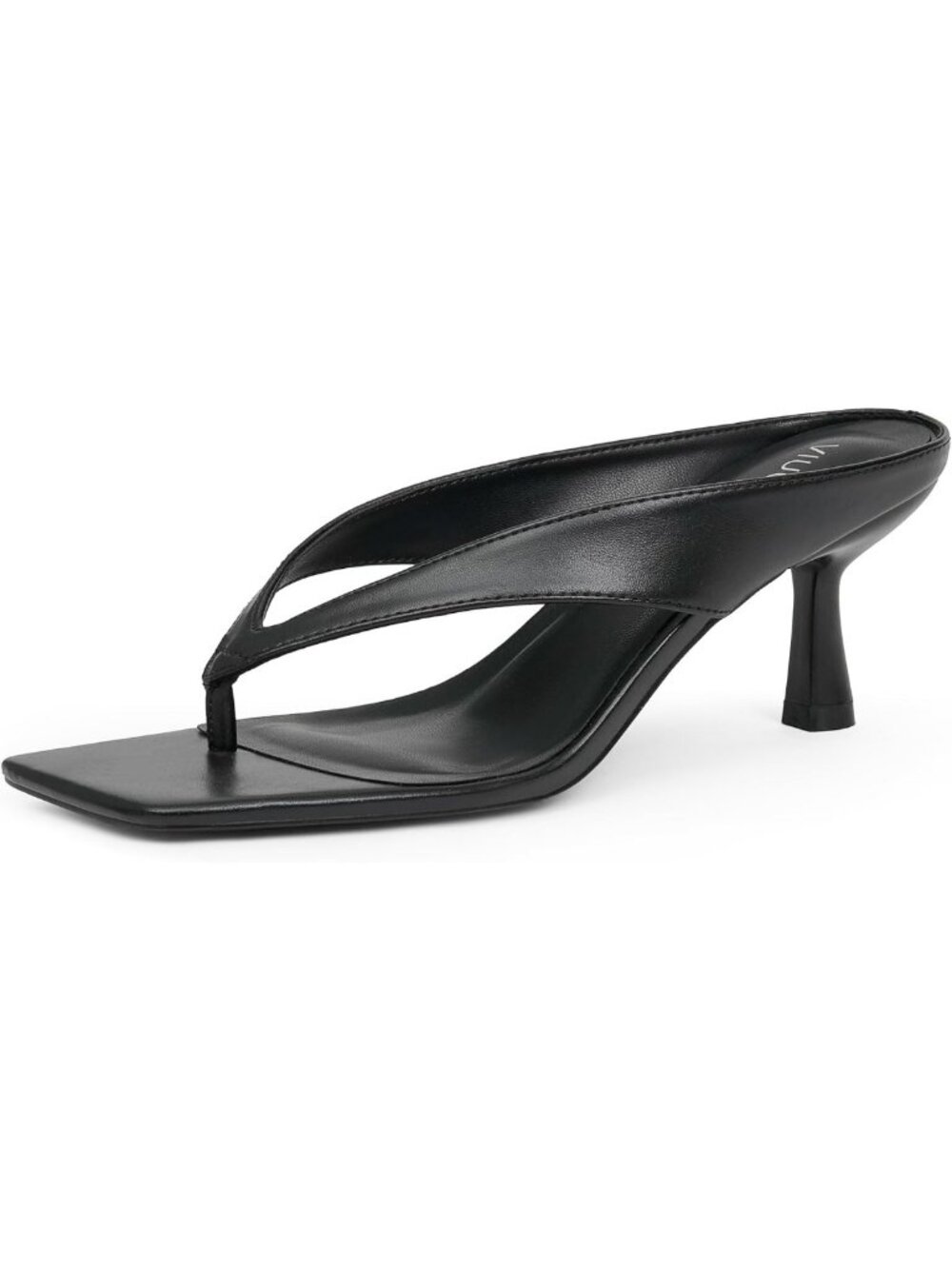 Chic Women's Square Toe Thong Sandals with Kitten Heels - Stylish Summer